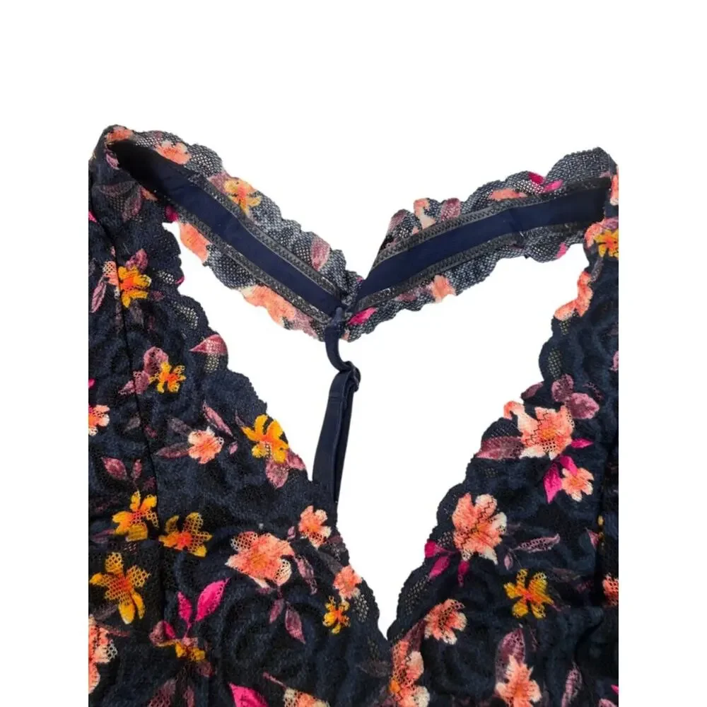 PINK Victoria's Secret Bralette Halter Floral Lace No Pads XS